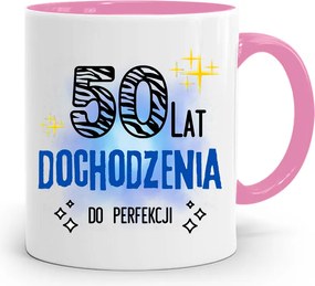 Születésnapra 50 50-es 50-es Bögre Rózsaszín Ajándék fényképes nyomattal