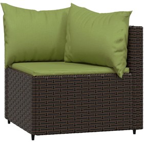 3 részes barna polyrattan kerti ülőgarnitúra párnával