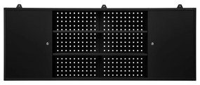 Függő műhelyszekrény LEO, 1600 x 600 x 200 mm, All Black: fekete