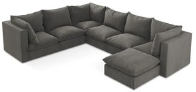 Sötétszürke sarokkanapé (bal oldali-U alakú) Manao – Makamii