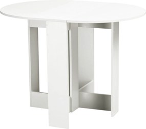 HOMCOM Összecsukható Étkezőasztal Konyhai Asztal 2 Elhajtható Szárnnyal 2-4 Fő Részére 104x76x73.7 cm Fehér | Aosom
