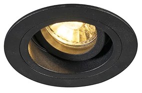 Modern beépíthető spotlámpa fekete 9,2 cm forgatható és dönthető - Chuck