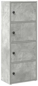 betonszürke szerelt fa könyvespolc 40x24x102 cm