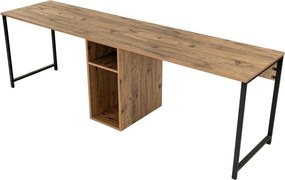 Íróasztal borovi fenyő dekorral 60x240 cm Twin – Kalune Design