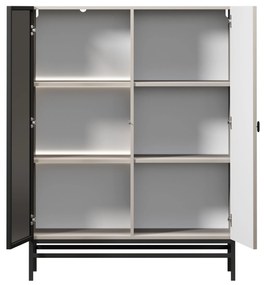 Lorini vitrin 100 cm - kasmír / fekete T-bar fogantyú / fém lábak