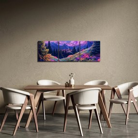 Kép - Lila táj teljes holdfénynél (órával) (90x30 cm)