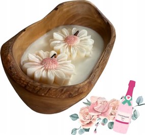 Dekoratív Illatgyertya Fában DMIO18S Arkay Rózsaszín Ragyogás