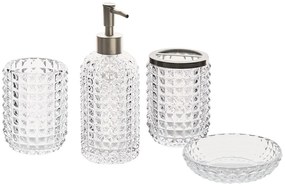 Üveg fürdőszobai kiegészítő négydarabos szettben TAPIA Beliani