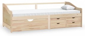 3 személyes tömör fenyőfa kanapéágy fiókokkal 90 x 200 cm
