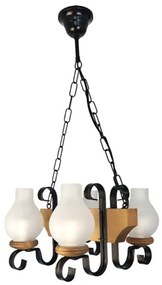 Brilagi - Csillár láncon QUEEN 4xE14/40W/230V bükkfa