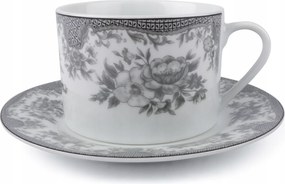 Rose csésze csészealjjal fekete-fehér 190ml