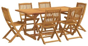 7 részes tömör akácfa kerti étkezőgarnitúra 180 x 90 x 75 cm