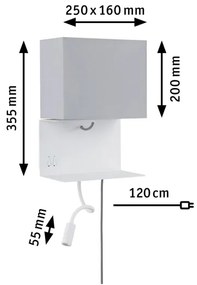 Paulmann 78913 - LED/2,5W + 1xE27/40W Fali lámpa USB-vel MERANI 230V