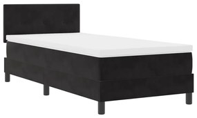 Boxspring Ágy Matraccal Fekete 90x200 cm Bársony