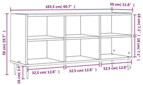 szürke sonoma színű szerelt fa TV-szekrény 103,5x30x50 cm
