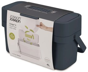Compo fekete-kék komposztálható hulladék gyűjtő, 4 l - Joseph Joseph