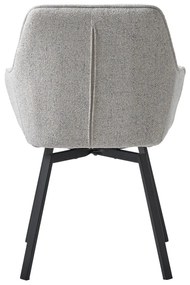 Világosszürke kárpitozott karfás étkezőfotel Alma – Unique Furniture