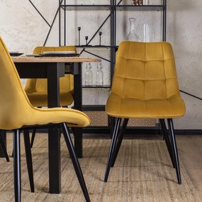 Mustársárga Bársony Étkezőszék RIO