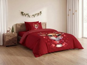 3D mikroszálas ágyneműhuzat MERRY FAWN piros Ágyneműhuzat mérete: 70 x 90 cm | 140 x 200 cm