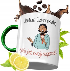 Zöld Bögre Újságírónak Születésnapi Ajándéknak, fényképes nyomattal