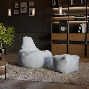 Juskys Chillex babzsákfotel lábtartóval – szürke