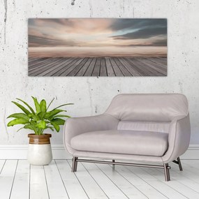 Kép - Móló naplementében (120x50 cm)