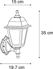 Okos kültéri fali lámpa fekete IP44, Wifi ST64-gyel - Capital