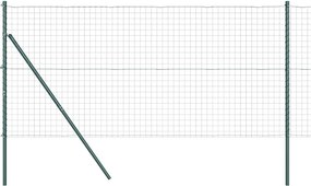 vidaXL Kerítés oszlopokkal Zöld 1,2 x 10 m Acél és PVC
