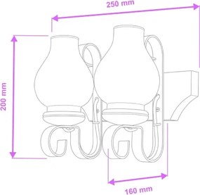 Brilagi - Fali lámpa QUEEN 2xE14/40W/230V bükkfa