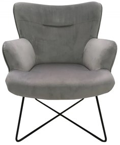 LEONARD design bársony fotel - szürke