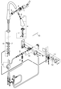 GROHE 30219002 - Elektronikus mosogató csaptelep ZEDRA TOUCH, fényes króm