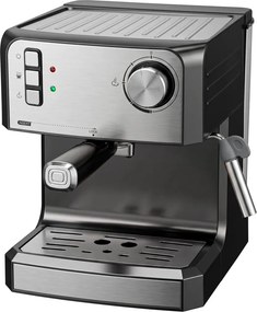 Eszpresszó kávéfőző, 20 baros kávéfőző tejhabosítóval, 1,6 literes víztartály, fekete