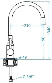 ALVEUS 1144432 - Mosogató csap rugalmas karral MINTAS 34 cm acél/fekete