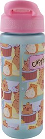 Kapibara Chill műanyag matt szívószálas kulacs 600 ml
