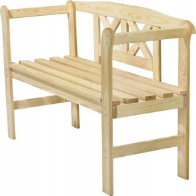 Fa Parki Kerti Pad Háttámlával 119 CM Terasz Kert