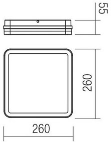 Redo 90292 - LED Kültéri mennyezeti lámpa érzékelővel ISOLA LED/24W/230V IP54