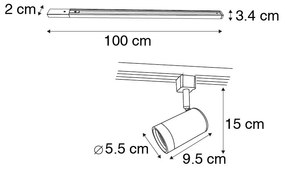 Modern 1 fázisú sínrendszer 14 spotlámpával fehér - Jeana