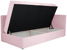 Wilsondo TEODOR saroktámlás heverő ágyneműtartóval 90x200 - rózsaszín