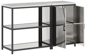 Konyhai Tároló Készlet polcokkal 2 pcs Ezüst 150 x 50 x 92 cm