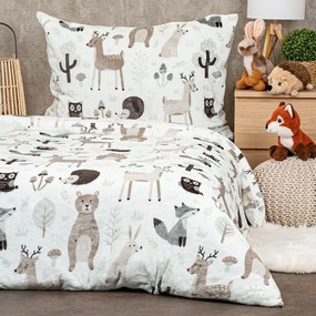 4Home Nordic friends gyerek mikroflanel ágyneműhuzat 140 x 200 cm, 70 x 90 cm