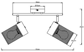 Brilliant - KAMOLO spotlámpa 2xE27/40W/230V fekete