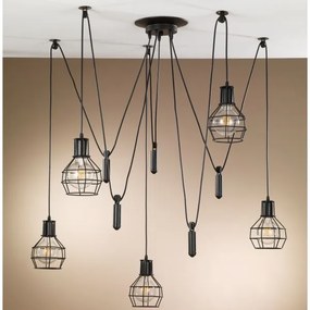 ONLI - Csillár zsinóron PÓK 5xE27/15W/230V pók fekete