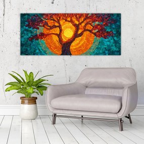 Kép - Az élet fája és a nap mozaikban (120x50 cm)