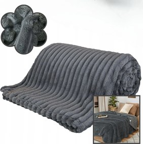Dombornyomott takaró 200x220 cm Puha Meleg Elegáns Grafit