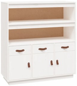 fehér tömör fenyőfa magasszekrény 100 x 40 x 108,5 cm
