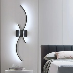 Kinkiet Fekete Led Fali Lámpa Nappaliba, Folyosóra, Modern 27W 6500K