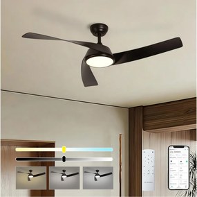 ZEVENTI - LED mennyezeti ventilátor AERYS  LED/24W/230V Wi-Fi Tuya fekete + távirányító
