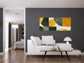 Kép - Olívazöld absztrakció (120x50 cm)