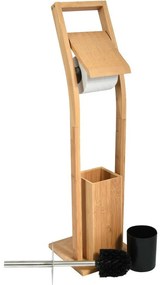 MSV Bambuszos WC-papír tartó kefével 16 x 29 x 70 cm