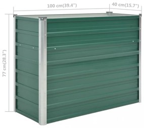 zöld horganyzott acél kerti magaságyás 100 x 40 x 77 cm